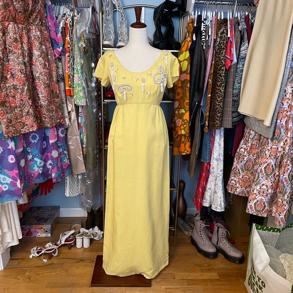 Vintage Peq Power Beaded Gown - Size Small